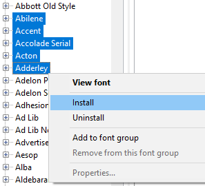 Install fonts with a single click