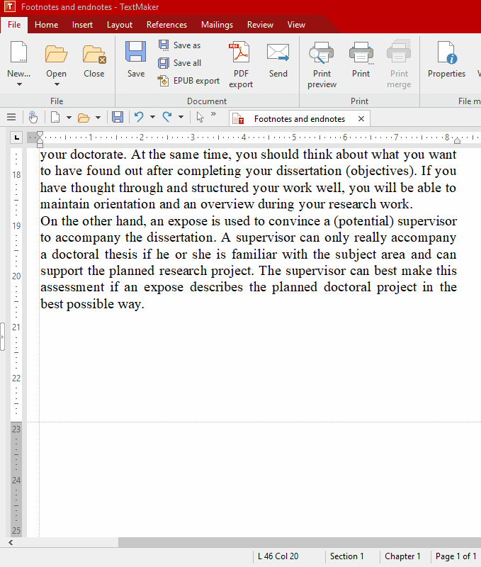 difference between footnote and endnote in ms word