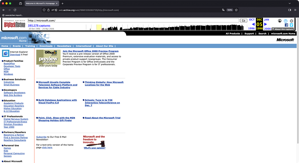 Die Microsoft in 1999