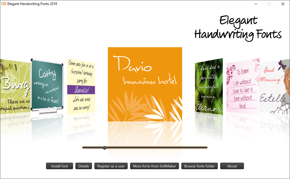 Elegant Handwriting Fonts 2018: font manager