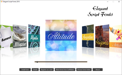 Elegant Script Fonts 2018: font manager