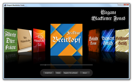 Elegant Blackletter Fonts: font manager
