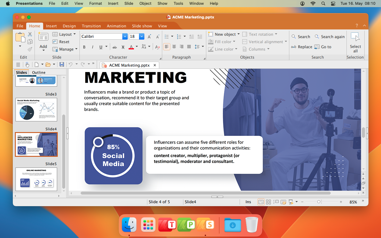 Presentations для Mac, соответствующая требованиям GDPR альтернатива Microsoft PowerPoint.