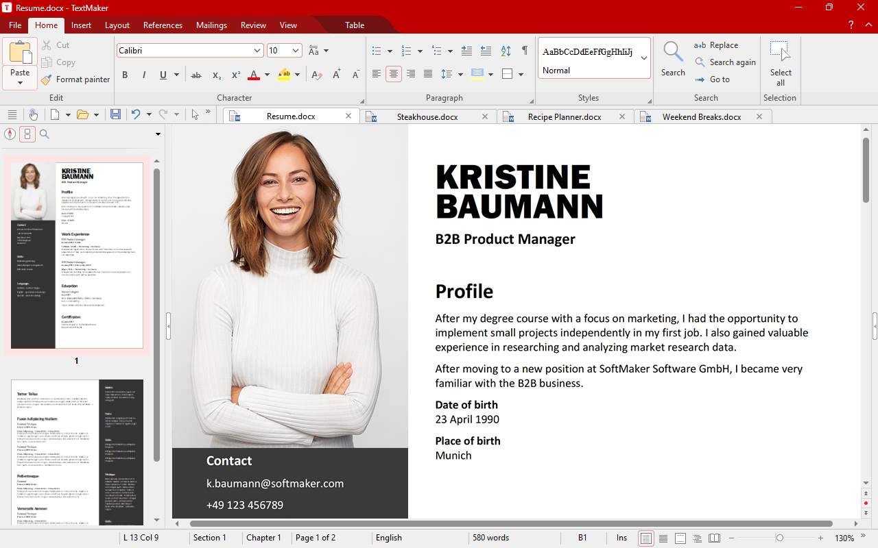 SoftMaker Office: TextMaker